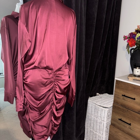 Fashion Nova Satin Burgundy Dress - Picture 6 of 6